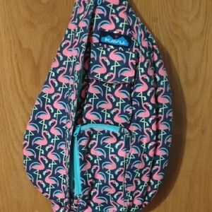 KAVU Kids Flamingo Print Sling Bag - Pink and Blue